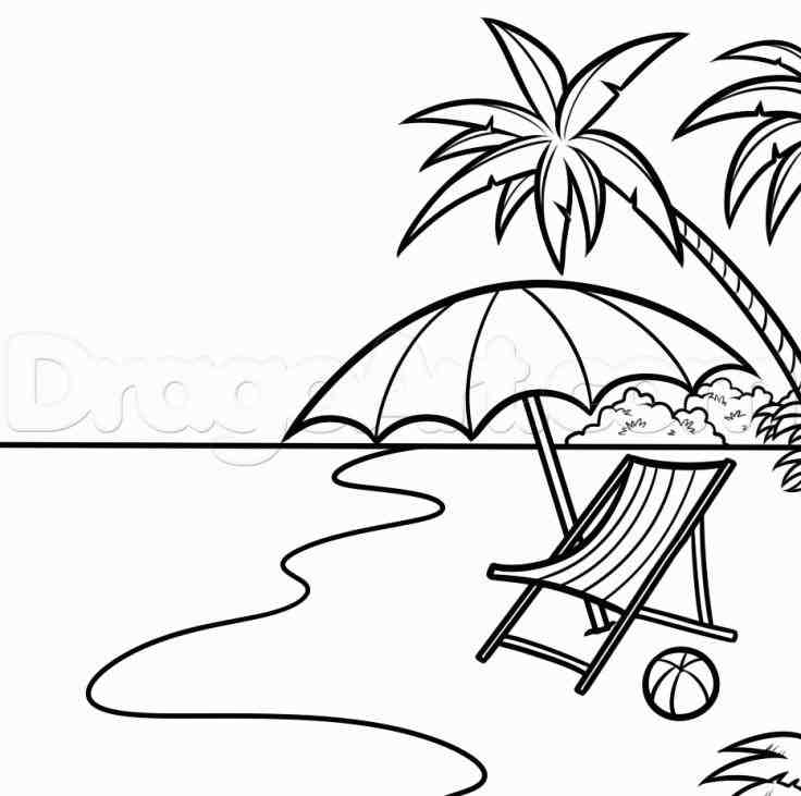 Simple Beach Drawing