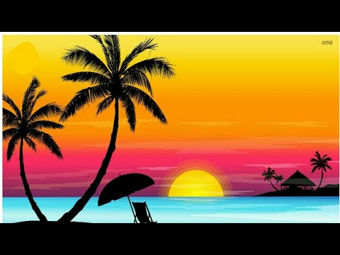 480x360 How To Draw Sunset Scenery Of Beach Step