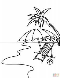 232x300 Simple Coloring Pages Of Beach Scenes Scene Cool Franklin