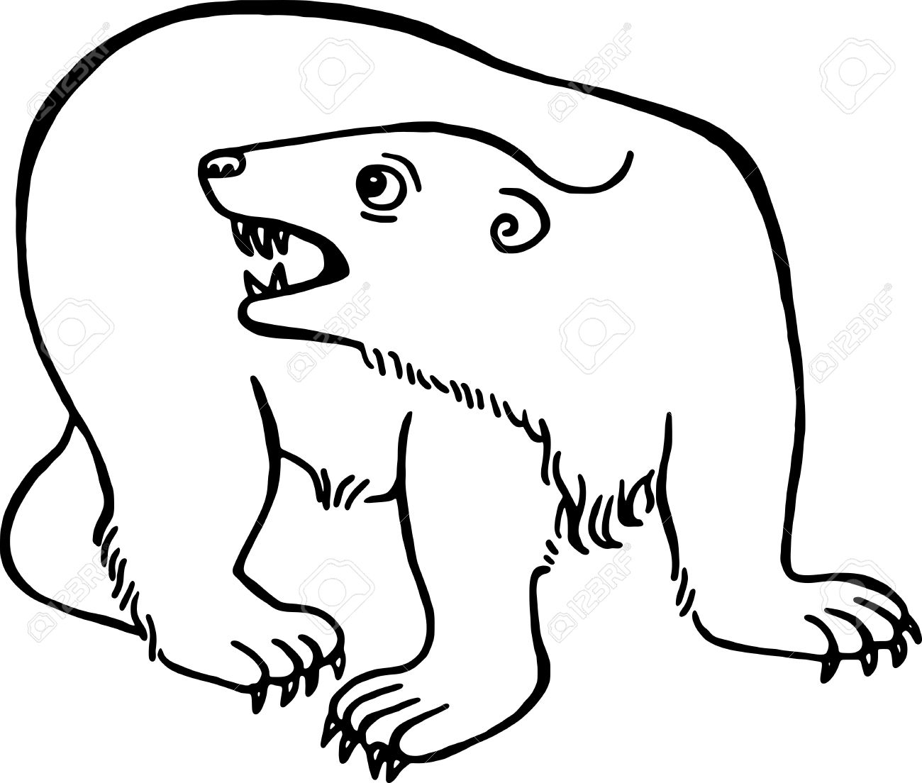1300x1104 Simple Bear Drawing Simple Black And White Line Drawing Of A Polar