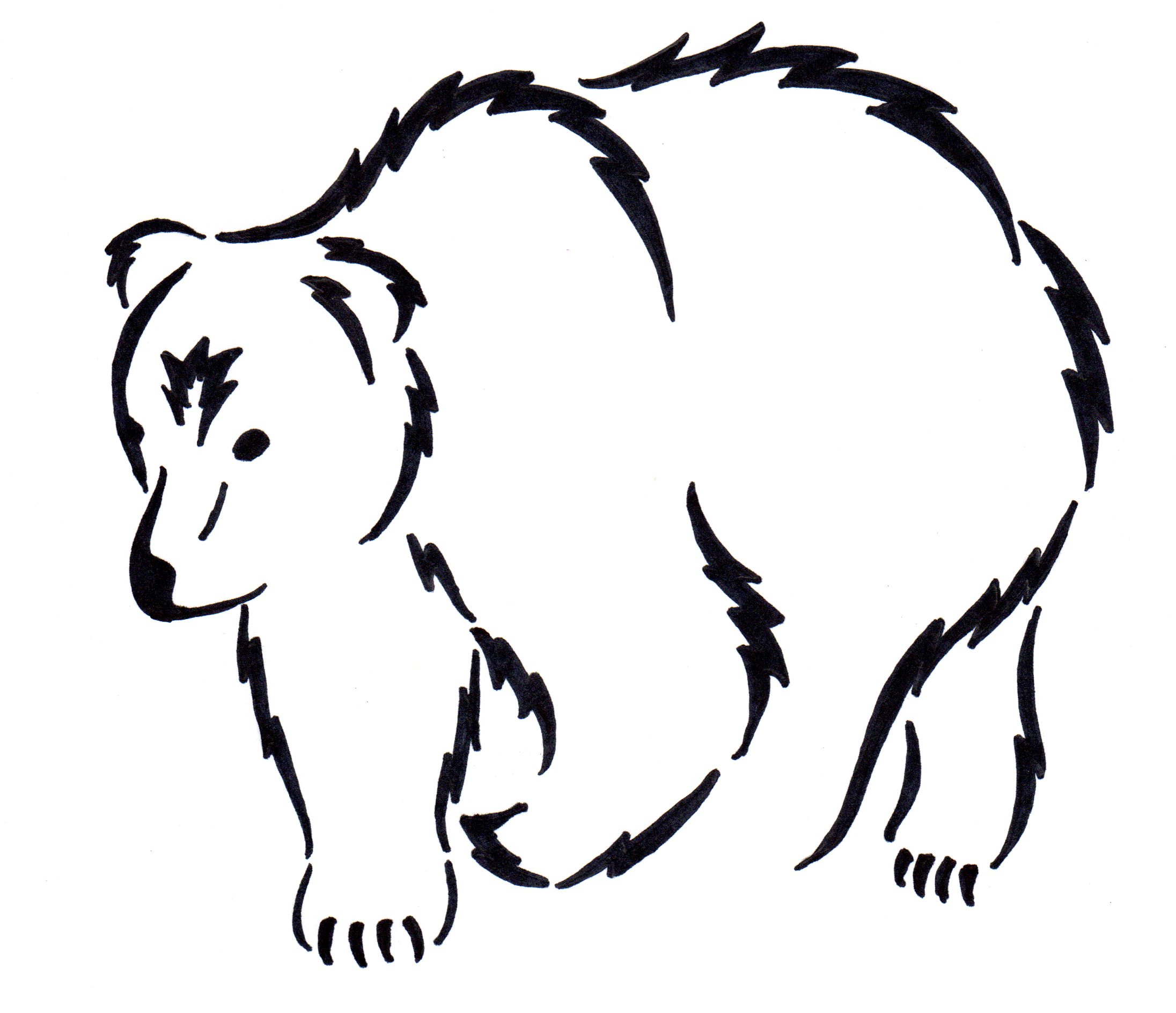 2192x1887 Bear Drawing Simple For Free Download