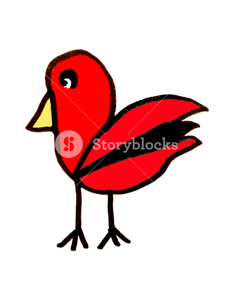 800x1000 simple bird drawing in vivid red colors isolated