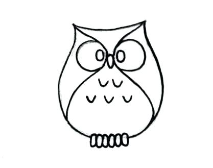 417x329 Owl Simple Drawing Simple Owl Drawing Owl Simple Line Drawing