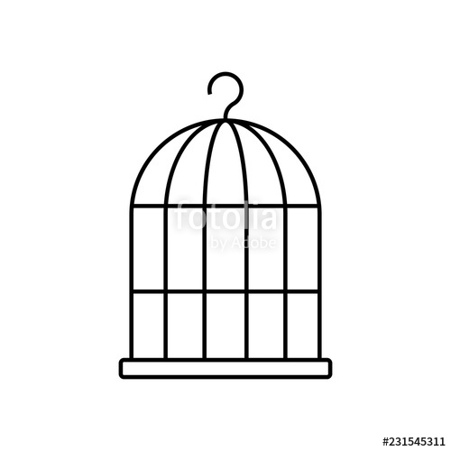 500x500 Bird Cage Outline Icon Linear Style Sign For Mobile Concept