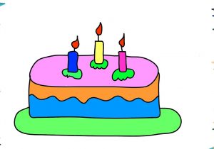300x210 Simple Cake Drawing Birthday Cake Drawing Cartoon At Getdrawings