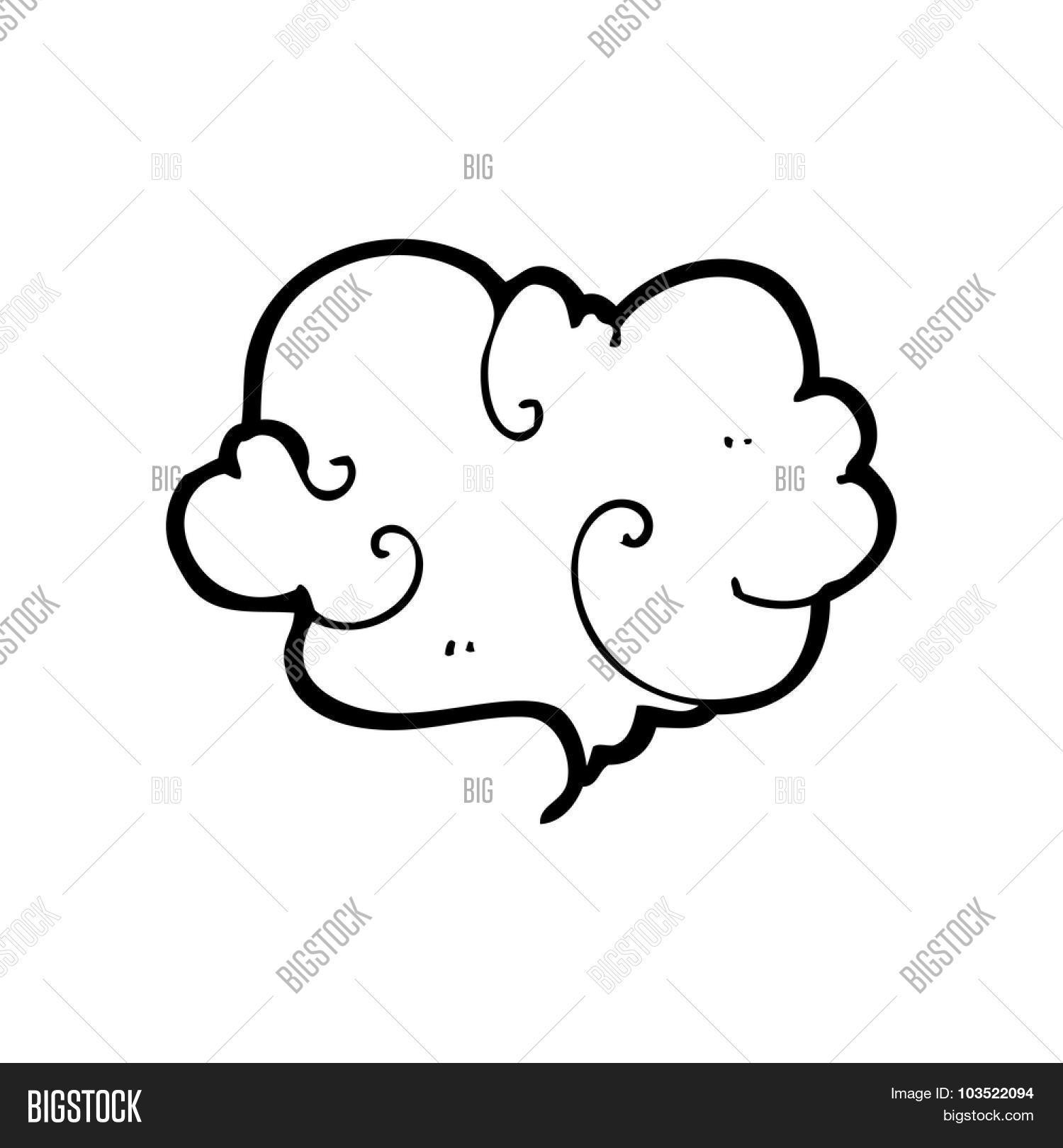 1500x1620 Cloud Line Drawing Simple Black White Line Drawing Vector Photo