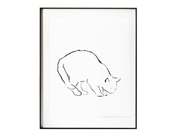 340x270 Simple Cat Sketch Etsy