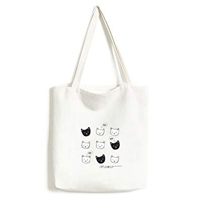 395x395 White Cat Black Cat Head Meow Simple Line Drawing