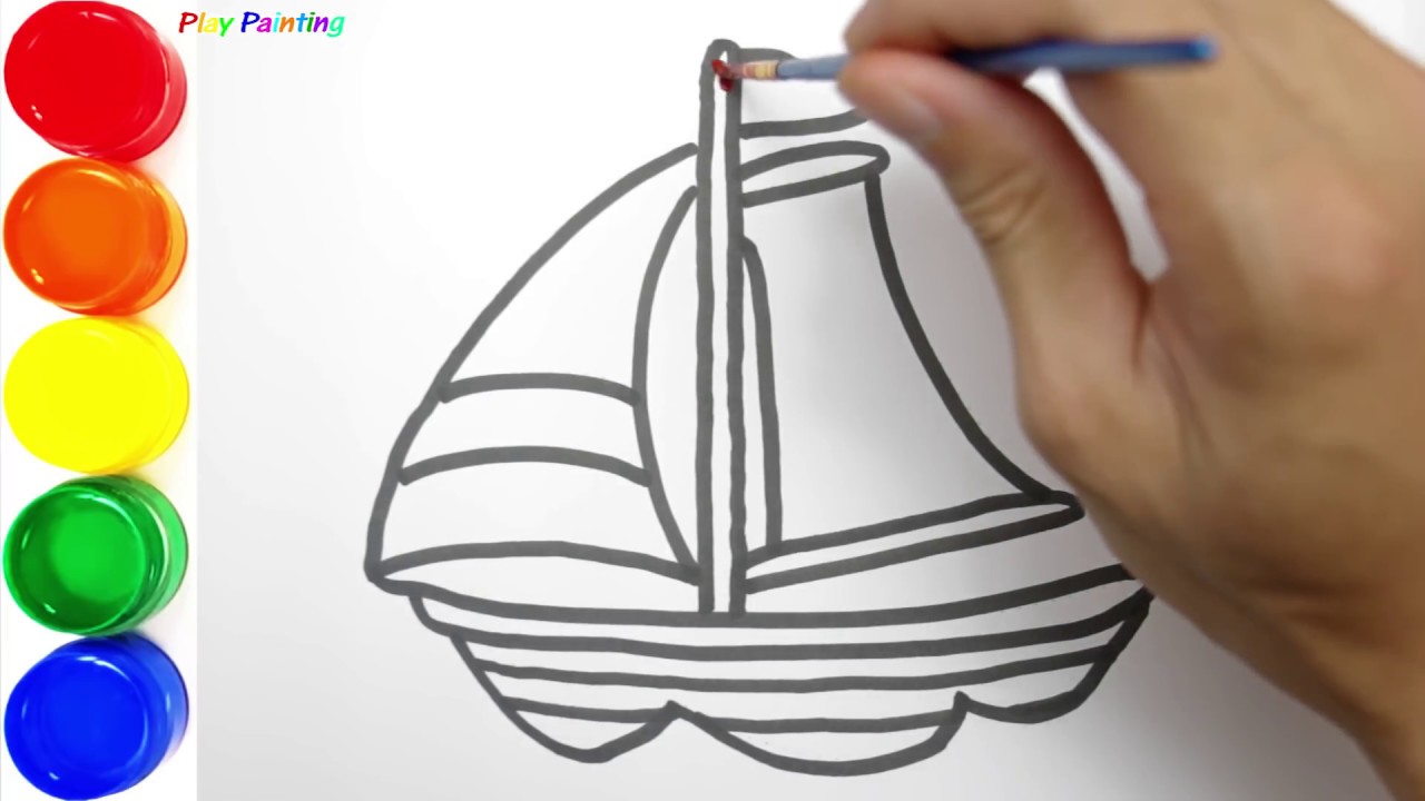 1280x720 How To Draw Boat Painting Simple For Beginners Play Painting