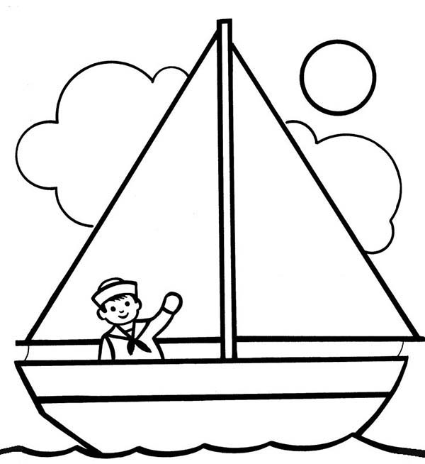 600x654 Simple Boat Coloring Pages