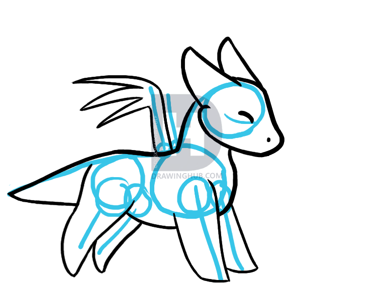 752x564 How To Draw A Simple Dragon, Step