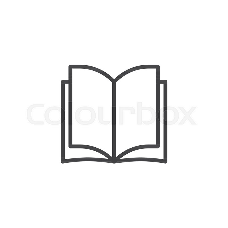 800x800 Open Book Pages Outline Icon Linear Stock Vector Colourbox