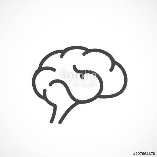 500x500 Simple Brain Outline Icon Stock Image And Royalty Free Vector