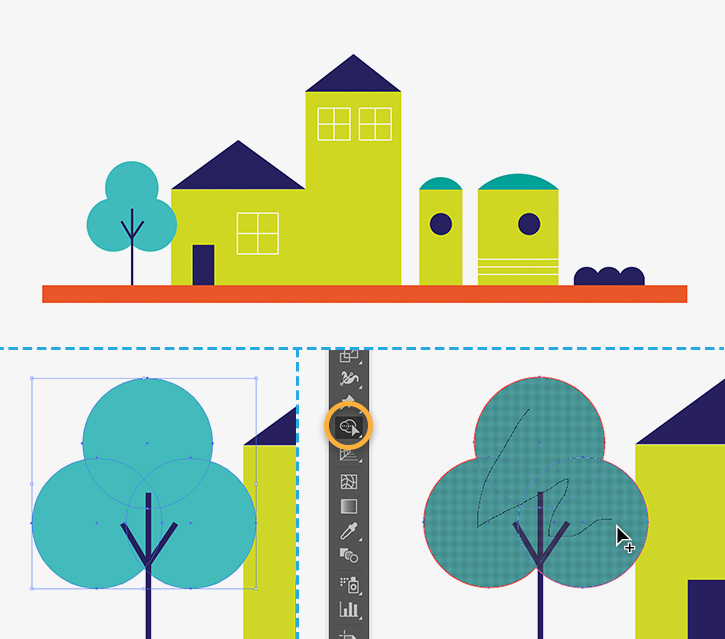 725x639 How To Draw Buildings With Shapes Adobe Illustrator Tutorials