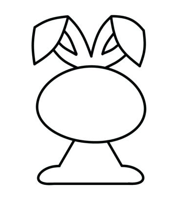 387x420 Easy Bunny To Draw Click The Image To Enlarge Easy Rabbit Drawing