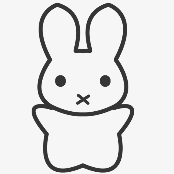 600x600 Line,hand Painted Rabbit,simple Pen,cartoon Bunny, Cartoon Clipart