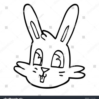 336x336 Simple Bunny Face Drawing Cartoon Step