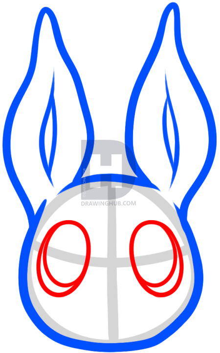 450x720 How To Draw An Easter Bunny Face, Step