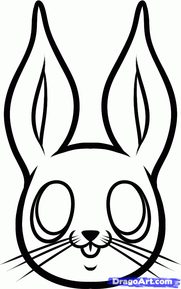 582x930 How To Draw An Easter Bunny Face, Step