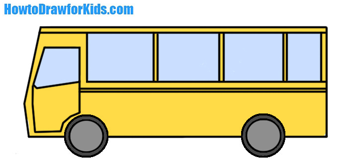 700x337 How To Draw A Bus For Kids How To Draw For Kids