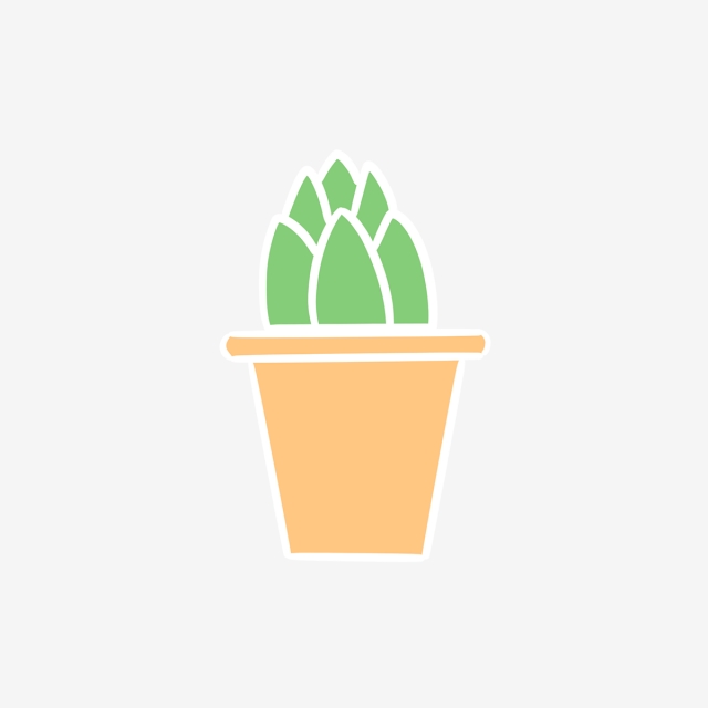 640x640 Hand Drawn Cute Simple Cactus In Pot, Drawing, Pot, Nature Png