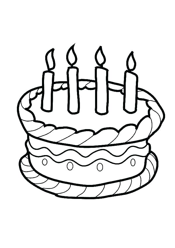 600x849 Birthday Cake Coloring Pages Birthday Cake Coloring