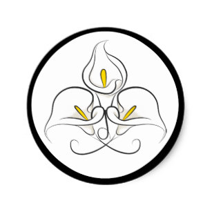 307x307 Black And White Calla Lily Stickers Zazzle Au