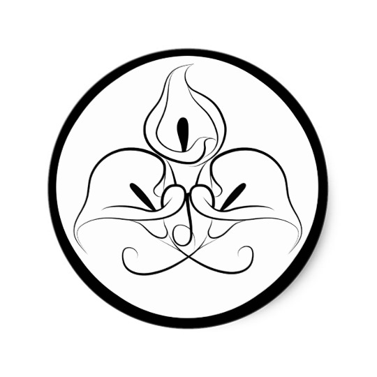 540x540 Black And White Calla Lilies Round Stickers Zazzle Ca