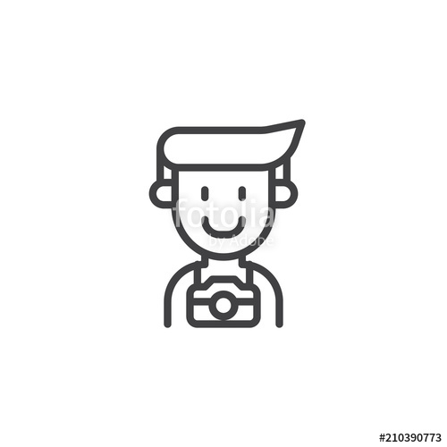 500x500 Photographer Man Outline Icon Linear Style Sign For Mobile