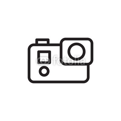 400x400 action camera, video camera outlined vector icon modern simple