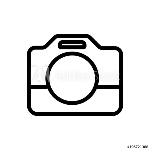 500x500 Photo Camera Outlined Vector Icon Simple, Modern Flat Vector
