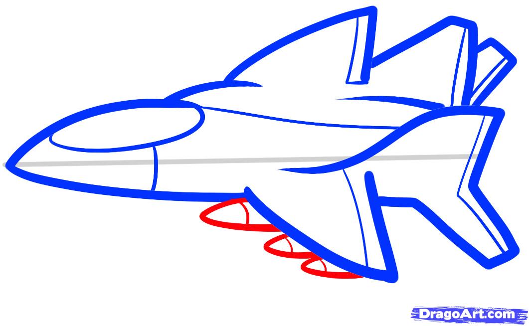 1061x654 How To Draw A Jet For Kids, Step