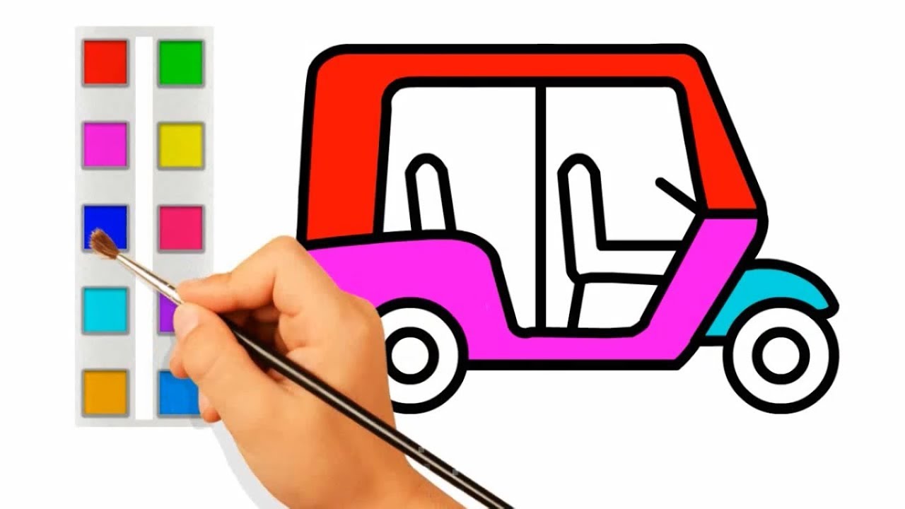 1280x720 Simple Car Drawing Learn Color With Sense Colors Kids