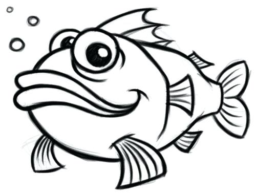 500x383 Fish Cartoon Drawings Simple Cartoon Fish Drawings