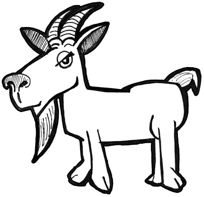 400x385 How To Draw Cartoon Billy Goats With Simple Drawing Tutorial