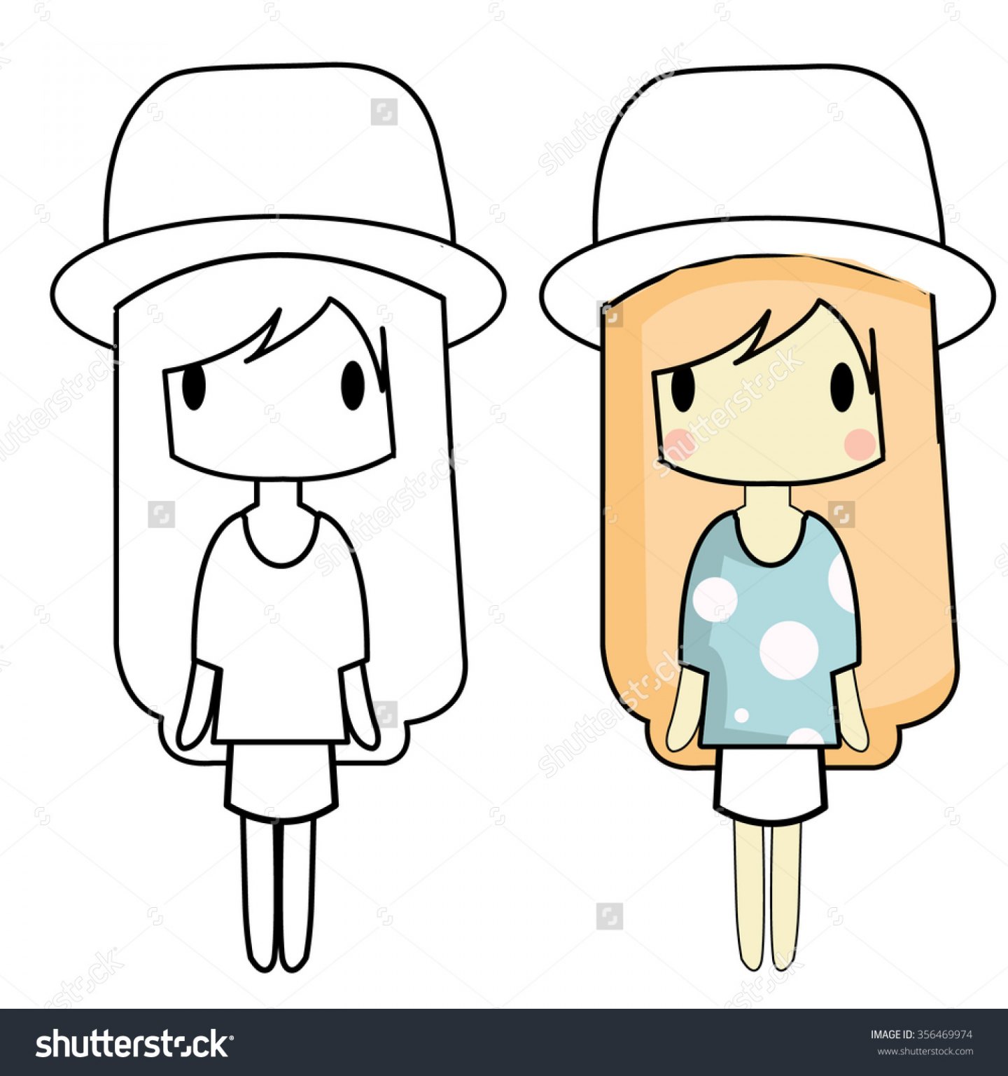 1440x1536 Simple Cartoon Girl Sketch Cartoon Pictures