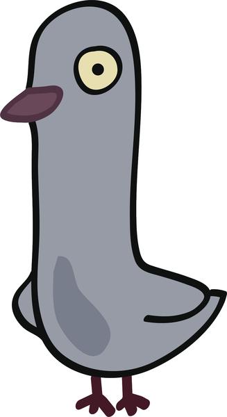 327x600 Cute Simple Gray Pigeon Cartoon Drawing Vinyl Decal Sticker