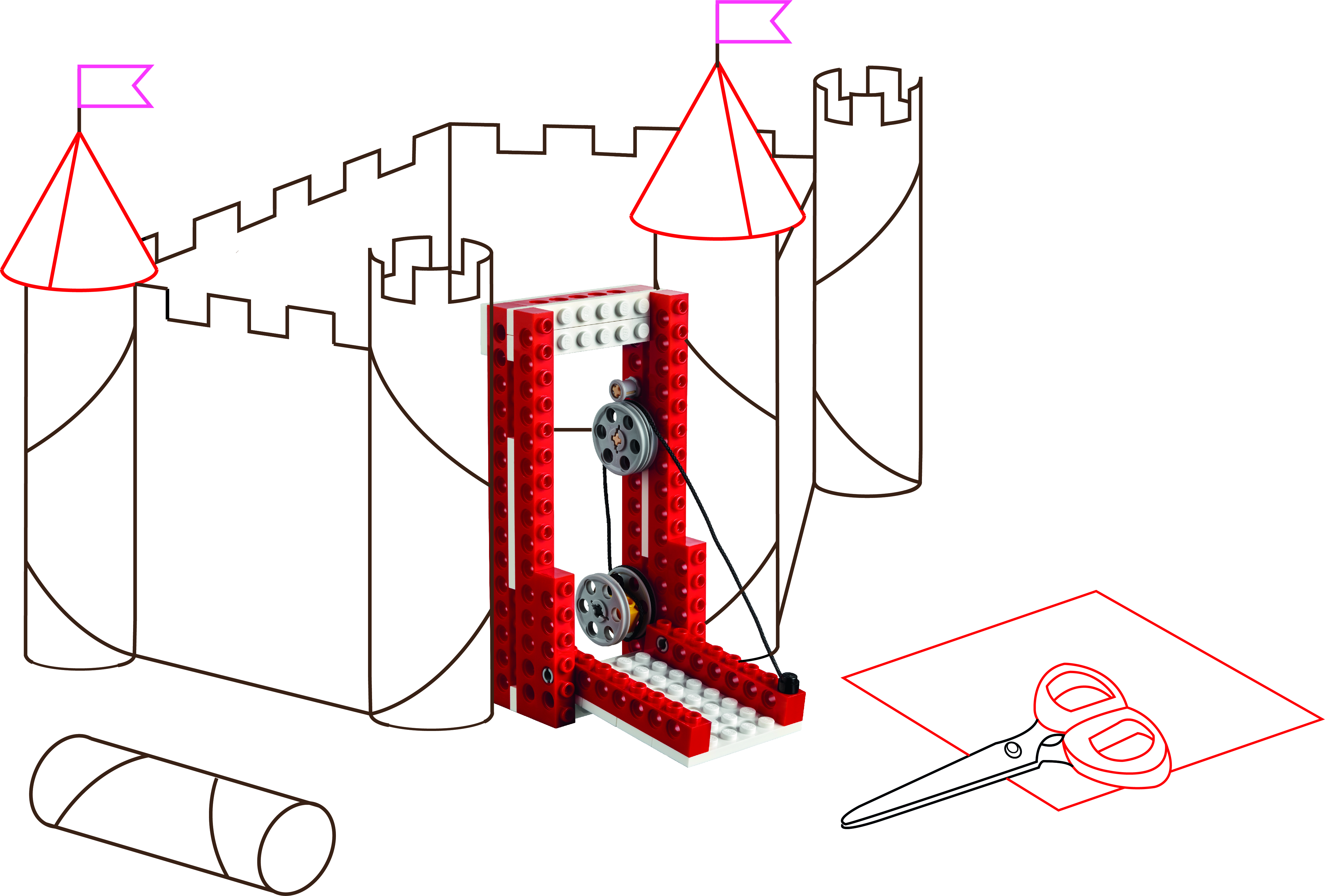 4698x3176 make a castle mechanism or simple machine