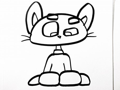 496x372 How To Draw A Cat For Kids Simple, Easy Step