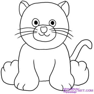 320x320 Simple Cat Drawing For Kids How To Draw A Black Step