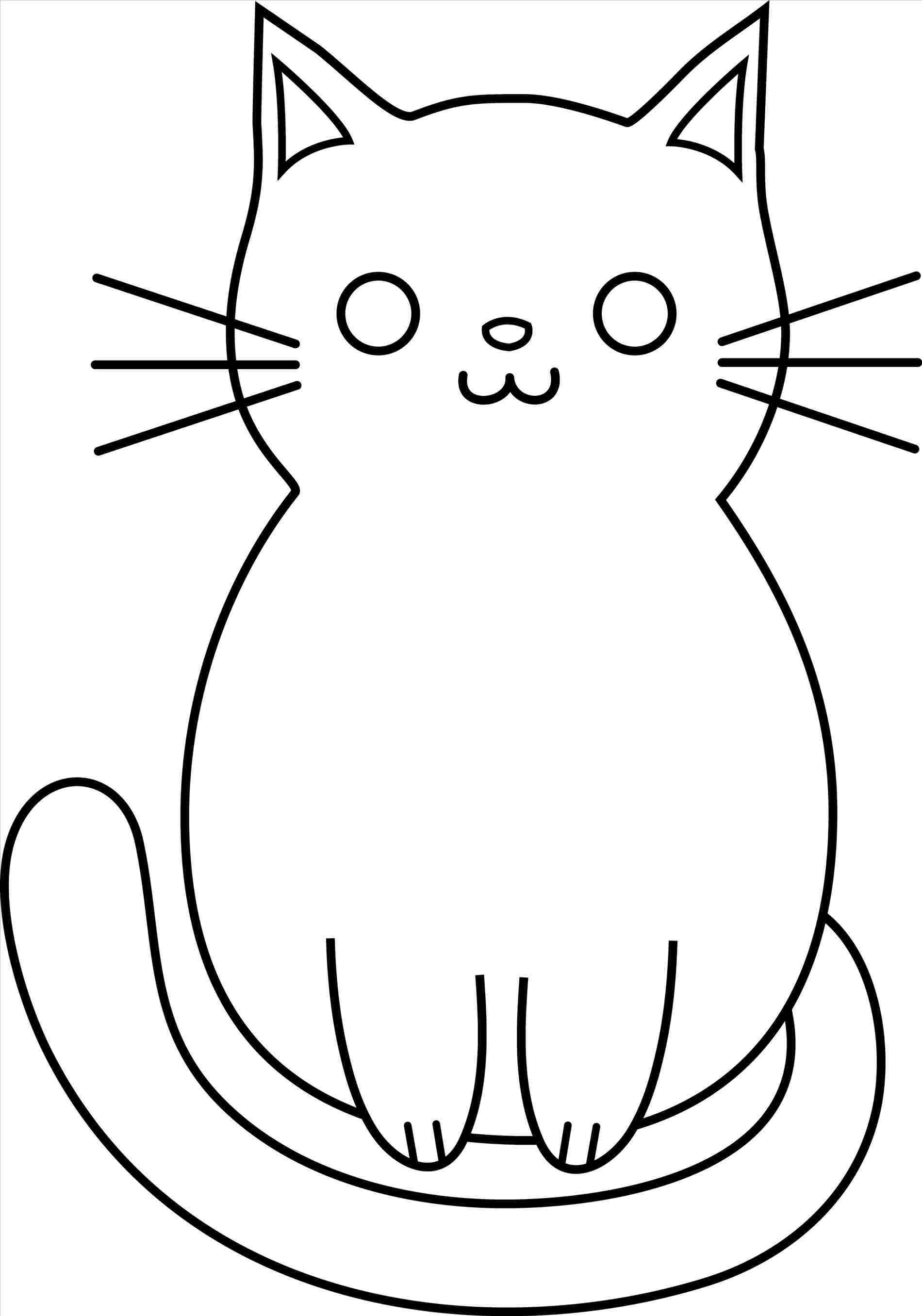 1900x2713 Cat Face Drawing Simple