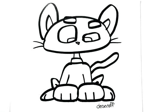 496x372 Easy Cats To Draw How To Draw A Cat Profile Step Cool Easy Cat