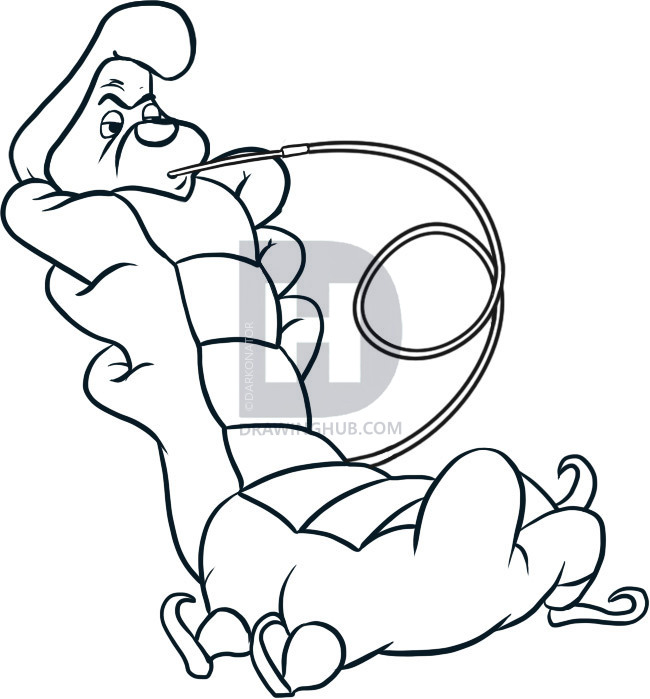 650x699 How To Draw Caterpillar, Alice In Wonderland, Step