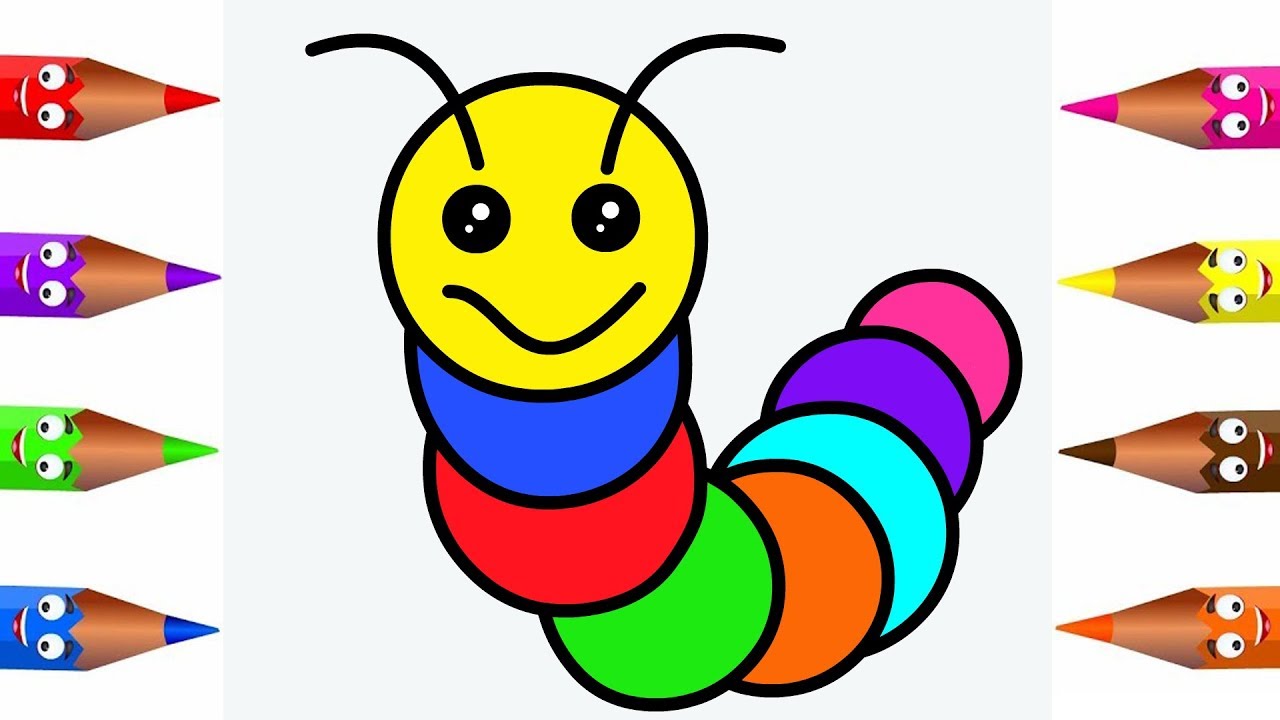 1280x720 Caterpillar Coloring Pages For Kids Children Learn Colors