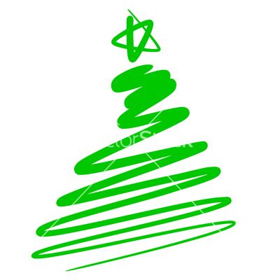 380x400 Abstract Christmas Tree A Simple Drawing Vector Image
