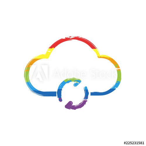 500x500 Outline Update Simple Cloud Icon Linear Symbol With Thin Outline