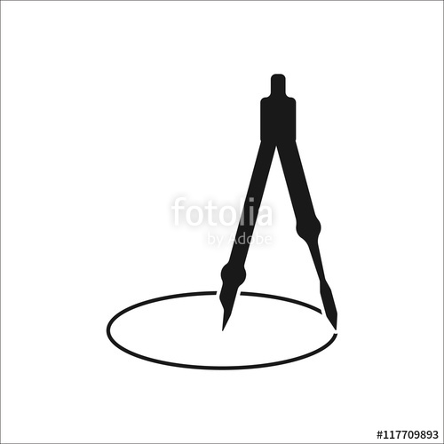 500x500 Compass Divider Drawing Round Symbol Simple Icon On Background