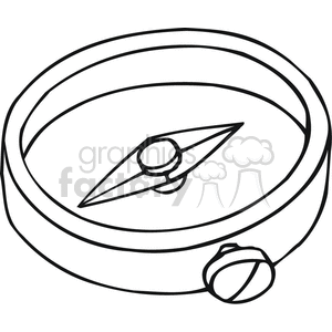 300x300 Black And White Outline Of A Simple Compass Clipart Royalty Free