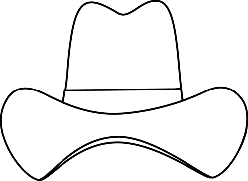 500x366 Black And White Simple Cowboy Hat Templates Cowboy Hats