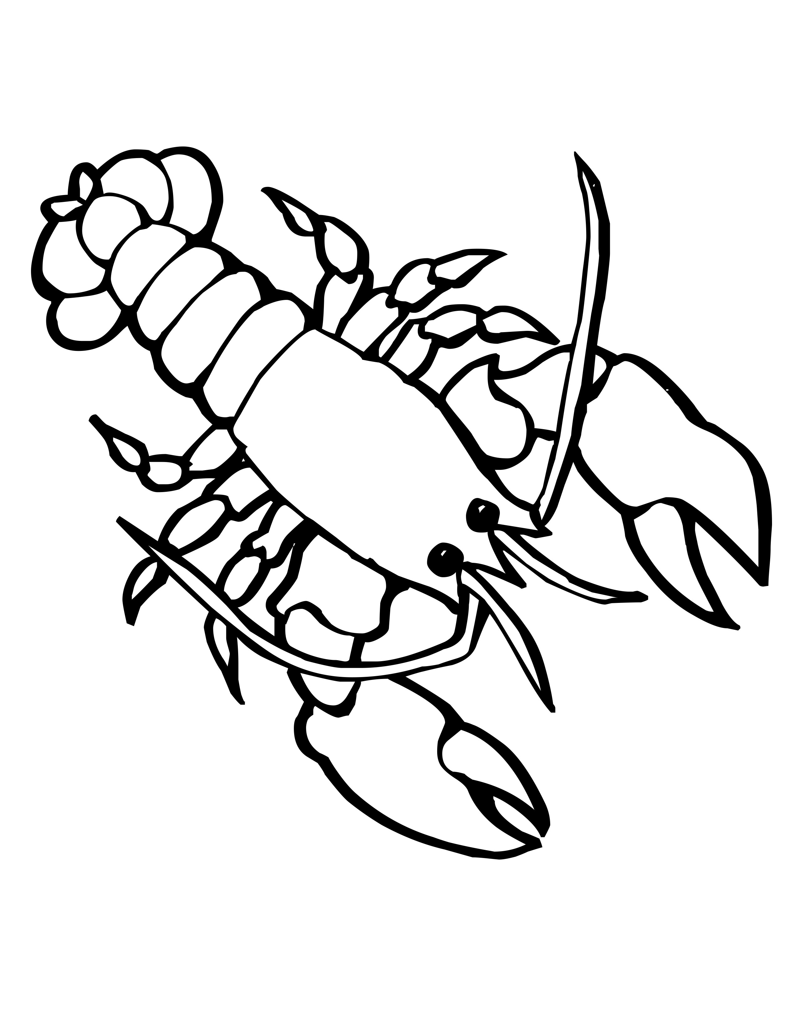 2550x3300 Crab Drawing Lobster For Free Download